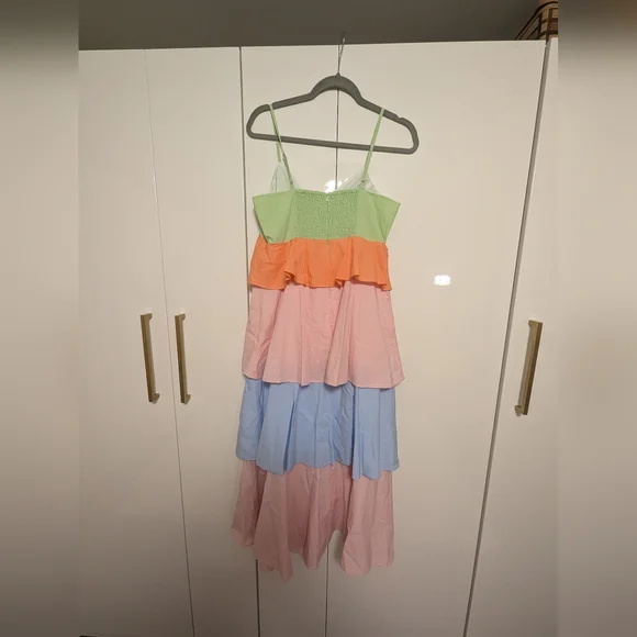 Colour Block Pastel Tiered Maxi Dress - Picture 7 of 8